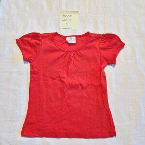 Hanna Andersson girls size 100 or 4 red short sleeve shirt vguc